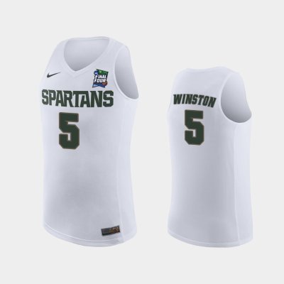 NCAA Michigan State Spartans #5 Cassius Winston White 2019 Final Four баскетбольная майка NBA
