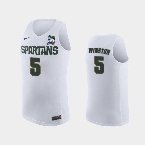 NCAA Michigan State Spartans #5 Cassius Winston White 2019 Final Four баскетбольная майка NBA