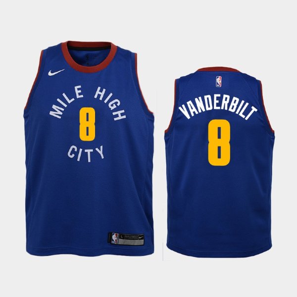 детская Denver Nuggets Jarred Vanderbilt #8 Blue 2018-19 Statement баскетбольная майка NBA
