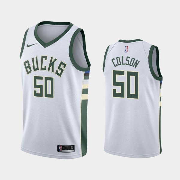 Milwaukee Bucks Association #50 Bonzie Colson White 2019 баскетбольная майка NBA