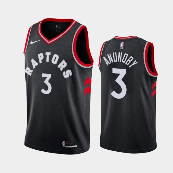 Toronto Raptors #3 OG Anunoby Black 2018-19 Statement баскетбольная майка NBA