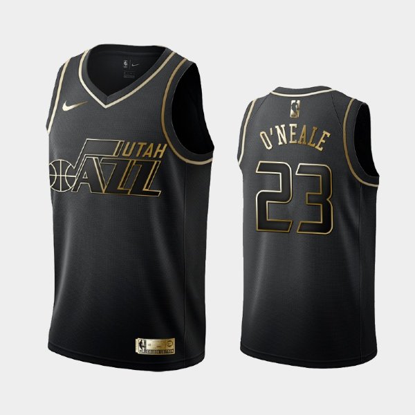 Utah Jazz #23 Royce O'Neale Black Golden Logo баскетбольная майка NBA