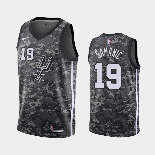 San Antonio Spurs #19 Luka Samanic Camo City баскетбольная майка NBA - 2019 NBA Draft