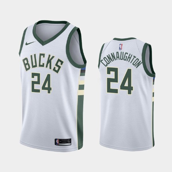 Milwaukee Bucks Association #24 Pat Connaughton White 2019 баскетбольная майка NBA