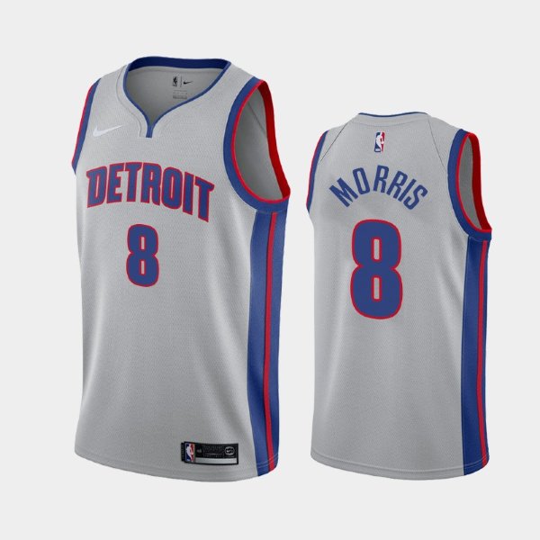 Detroit Pistons #8 Markieff Morris Gray 2019 Statement баскетбольная майка NBA