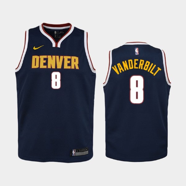 детская Denver Nuggets Jarred Vanderbilt #8 Navy 2018-19 Icon баскетбольная майка NBA