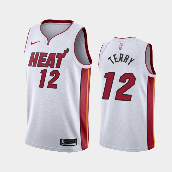 Miami Heat #12 Emanuel Terry White Association баскетбольная майка NBA