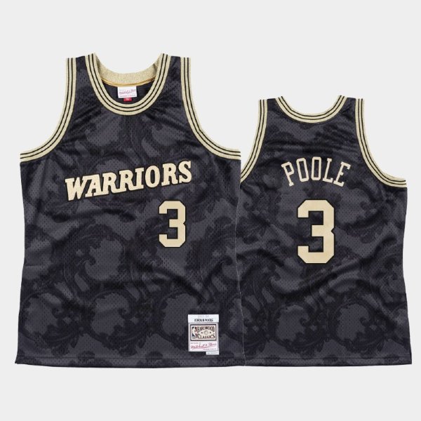 Golden State Warriors #3 Jordan Poole Black Toile Metallic Classic баскетбольная майка NBA