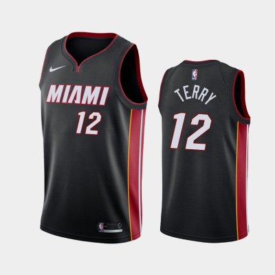 Miami Heat #12 Emanuel Terry Black 2018-19 Icon баскетбольная майка NBA