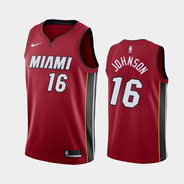 Miami Heat #16 James Johnson Red 2019 Statement баскетбольная майка NBA