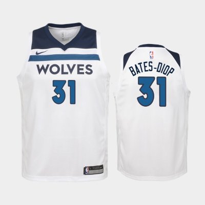 детская Minnesota Timberwolves Association #31 Keita Bates-Diop White 2019 баскетбольная майка NBA