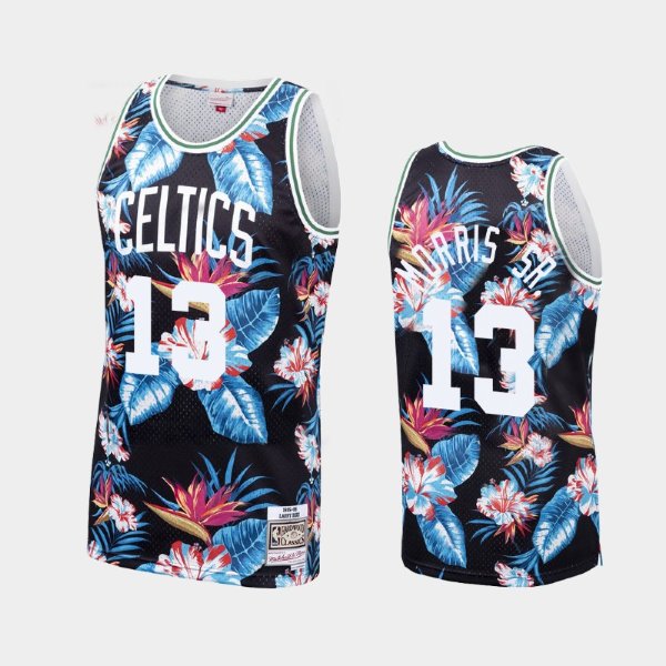Boston Celtics #13 Marcus Morris Sr. Floral Fashion Hardwood Classics Black баскетбольная майка NBA