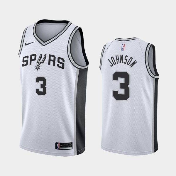 San Antonio Spurs Association #3 Keldon Johnson White 2019 NBA Draft баскетбольная майка NBA