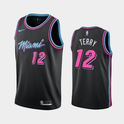 Miami Heat #12 Emanuel Terry Black 2018-19 City баскетбольная майка NBA