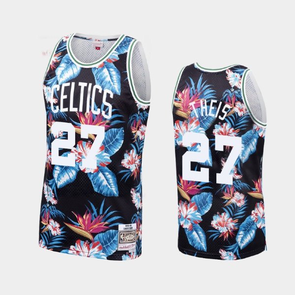 Boston Celtics #27 Daniel Theis Floral Fashion Hardwood Classics Black баскетбольная майка NBA
