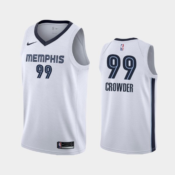 Memphis Grizzlies Association #99 Jae Crowder White 2019-20 баскетбольная майка NBA