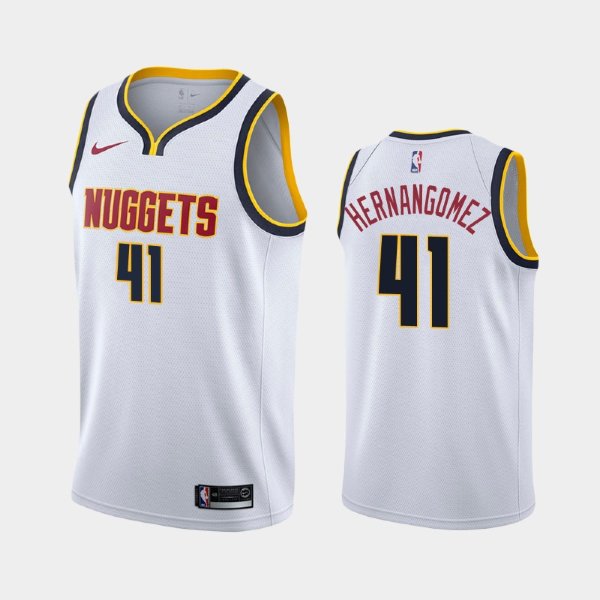 Denver Nuggets #41 Juan Hernangomez Wihte Association баскетбольная майка NBA