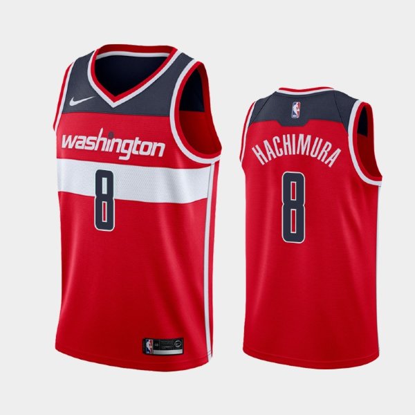 Washington Wizards Icon #8 Rui Hachimura Red 2019 NBA Draft баскетбольная майка NBA