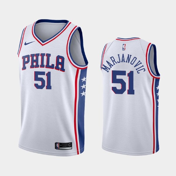 Philadelphia 76ers #51 Boban Marjanovic White Association баскетбольная майка NBA