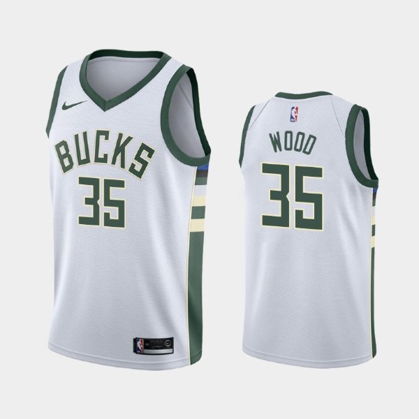 Milwaukee Bucks Association #35 Christian Wood White 2019 баскетбольная майка NBA