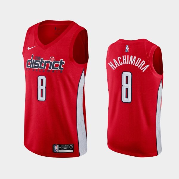 Washington Wizards Earned #8 Rui Hachimura Red 2019 NBA Draft баскетбольная майка NBA