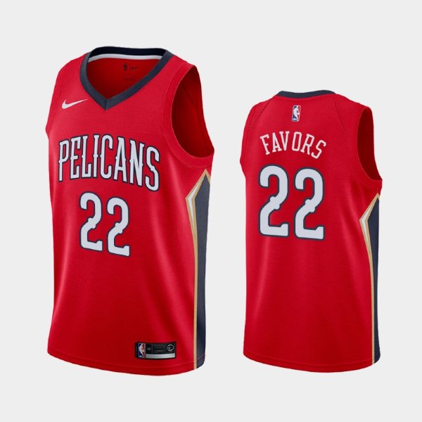 New Orleans Pelicans #22 Derrick Favors Red Statement баскетбольная майка NBA