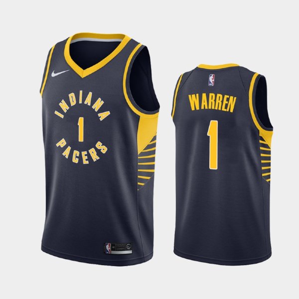Indiana Pacers T.J. Warren #1 Navy 2019-20 Icon баскетбольная майка NBA