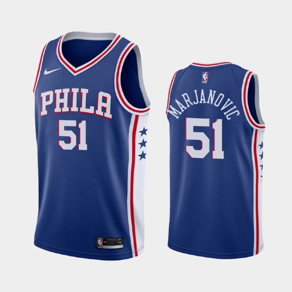 Philadelphia 76ers #51 Boban Marjanovic Blue 2018-19 Icon баскетбольная майка NBA