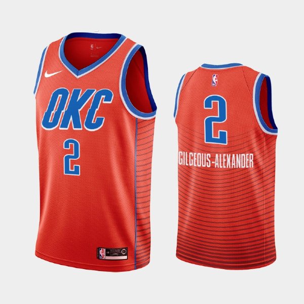 Oklahoma City Thunder Shai Gilgeous-Alexander #2 Orange 2019-20 Statement баскетбольная майка NBA