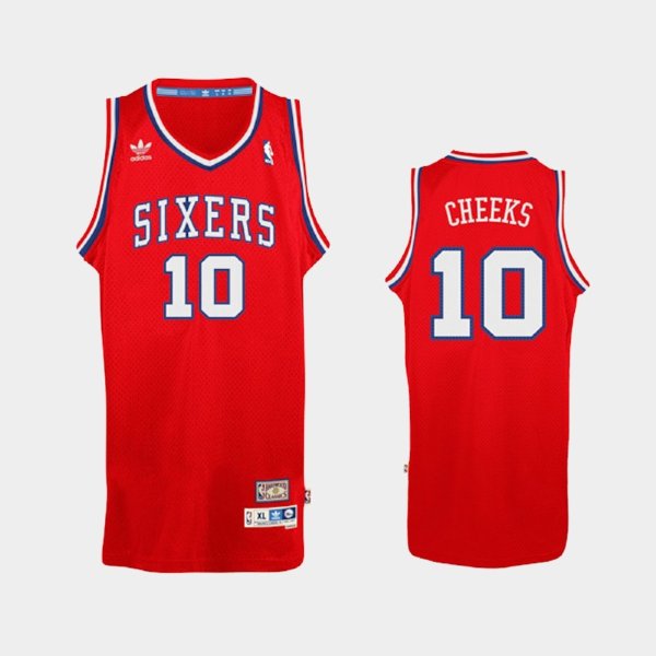 Philadelphia 76ers #10 Maurice Cheeks Red Hardwood Classics баскетбольная майка NBA