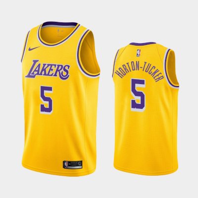 Los Angeles Lakers Icon #5 Talen Horton-Tucker Gold 2019 NBA Draft баскетбольная майка NBA