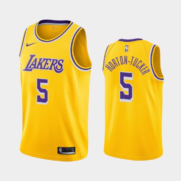 Los Angeles Lakers Icon #5 Talen Horton-Tucker Gold 2019 NBA Draft баскетбольная майка NBA