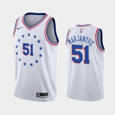 Philadelphia 76ers #51 Boban Marjanovic White 2018-19 Earned баскетбольная майка NBA