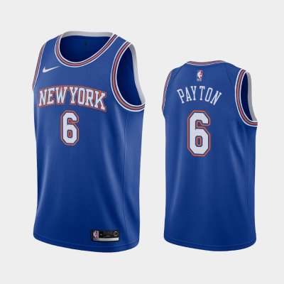 New York Knicks #6 Elfrid Payton Navy Statement баскетбольная майка NBA