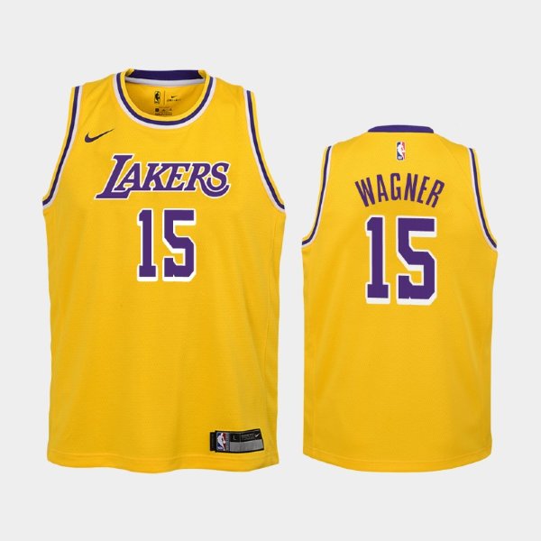 детская Los Angeles Lakers Icon #15 Moritz Wagner Gold 2019 баскетбольная майка NBA