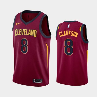 Cleveland Cavaliers #8 Jordan Clarkson Maroon 2017-18 Icon баскетбольная майка NBA