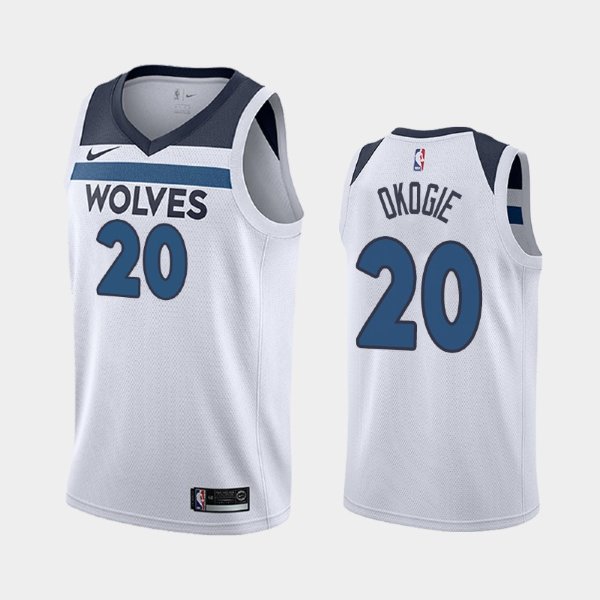 Minnesota Timberwolves Association #20 Josh Okogie White 2019 баскетбольная майка NBA