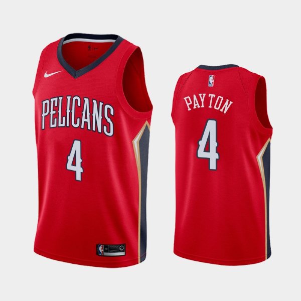 New Orleans Pelicans Statement #4 Elfrid Payton Red 2019 баскетбольная майка NBA