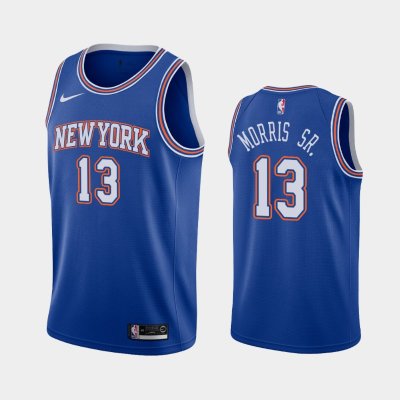 New York Knicks #13 Marcus Morris Sr. Navy Statement баскетбольная майка NBA
