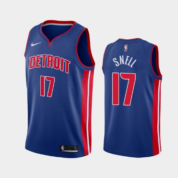 Detroit Pistons #17 Tony Snell Blue 2019-20 Icon баскетбольная майка NBA