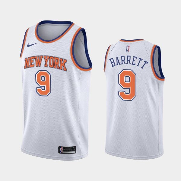 New York Knicks #9 R.J. Barrett White Statement баскетбольная майка NBA - 2019 NBA Draft