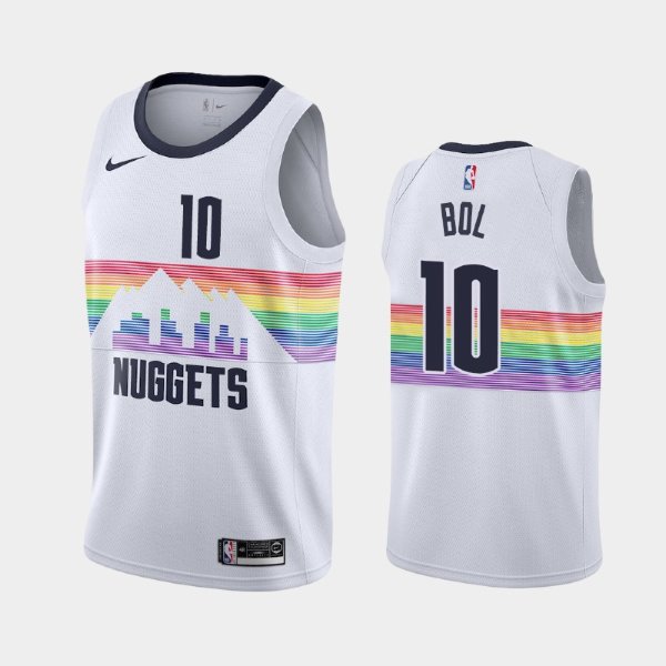 Denver Nuggets #10 Bol Bol White City баскетбольная майка NBA