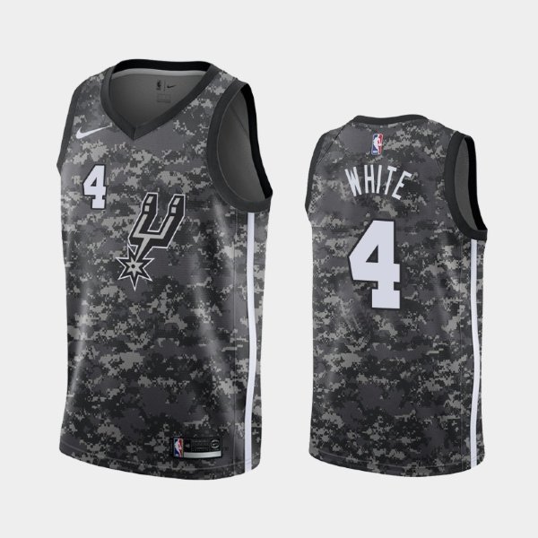 San Antonio Spurs #4 Derrick White Camo 2018-19 City баскетбольная майка NBA