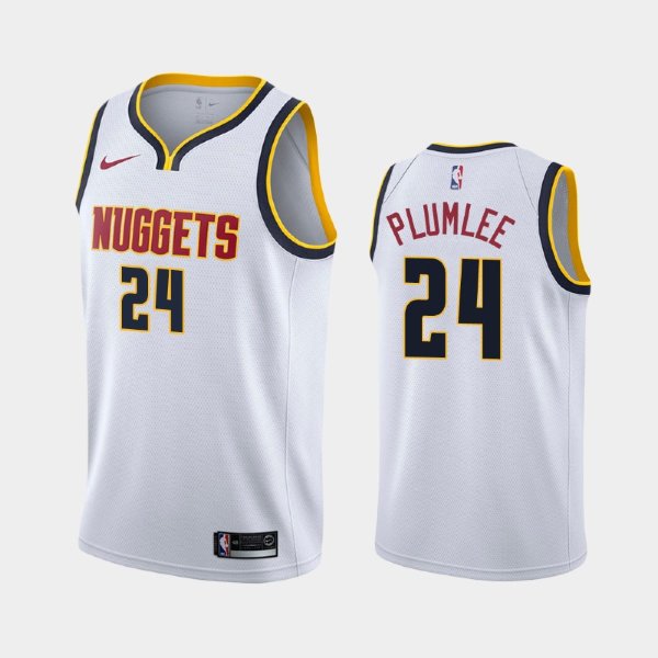 Denver Nuggets #24 Mason Plumlee Wihte Association баскетбольная майка NBA