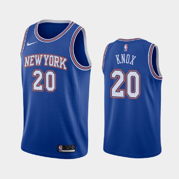 New York Knicks #20 Kevin Knox Navy Statement баскетбольная майка NBA