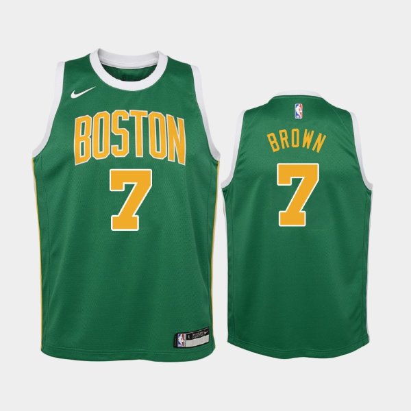 детская Boston Celtics Jaylen Brown #7 Green 2018-19 Earned баскетбольная майка NBA