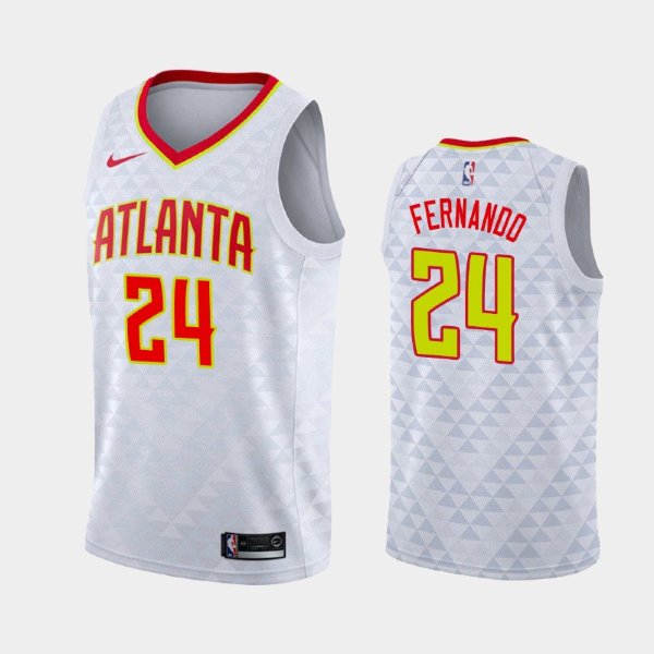Atlanta Hawks #24 Bruno Fernando White Association баскетбольная майка NBA - 2019 NBA Draft