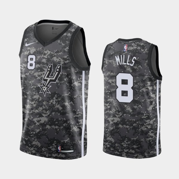 San Antonio Spurs #8 Patty Mills Camo 2018-19 City баскетбольная майка NBA