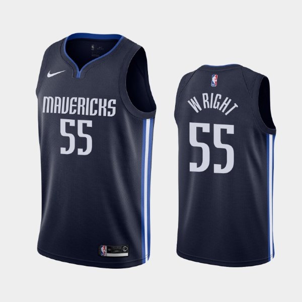 Dallas Mavericks #55 Delon Wright Navy 2019-20 Statement баскетбольная майка NBA