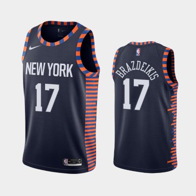 New York Knicks City #17 Iggy Brazdeikis Navy 2019 NBA Draft баскетбольная майка NBA